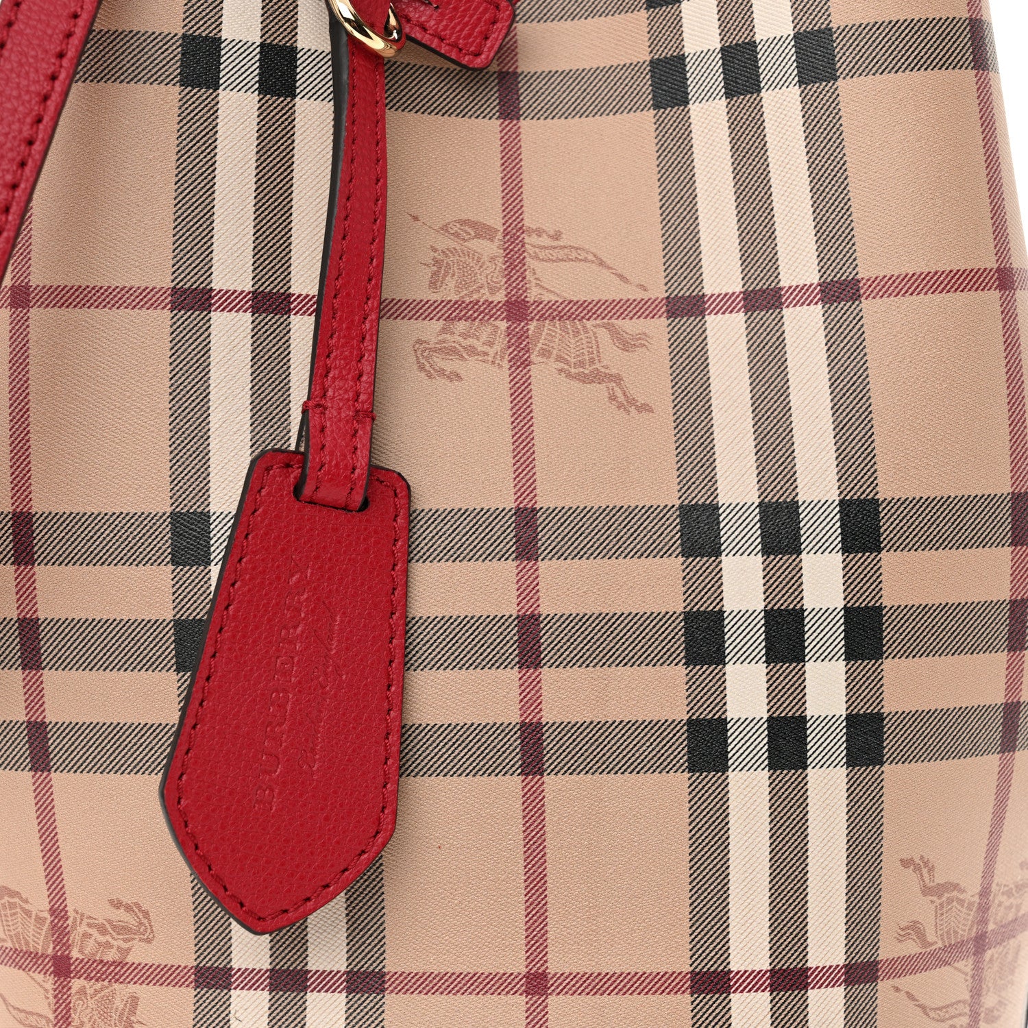 Burberry Haymarket Check Colours Small Lorne Bucket Crossbody Poppy Red 8 of 12