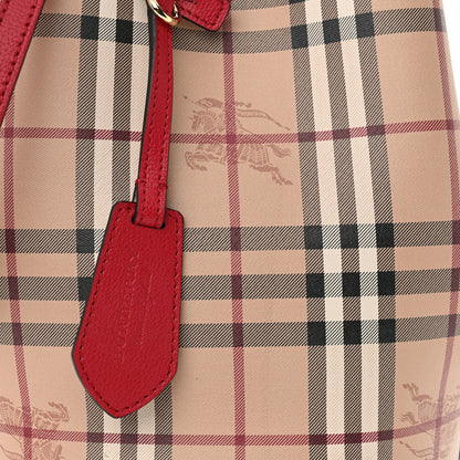 Burberry Haymarket Check Colours Small Lorne Bucket Crossbody Poppy Red 8 of 12