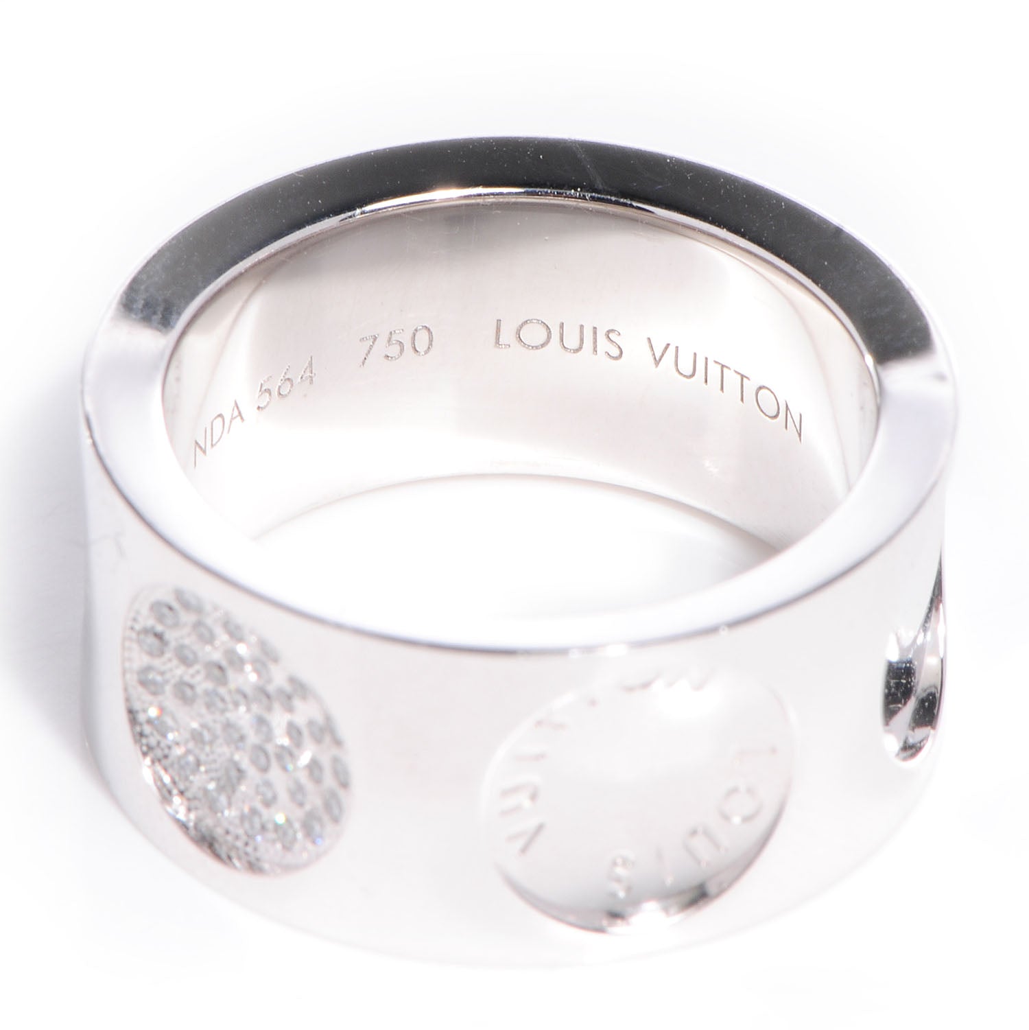 Louis Vuitton 18K White Gold Diamonds Empreinte Large Ring 54 3 of 6