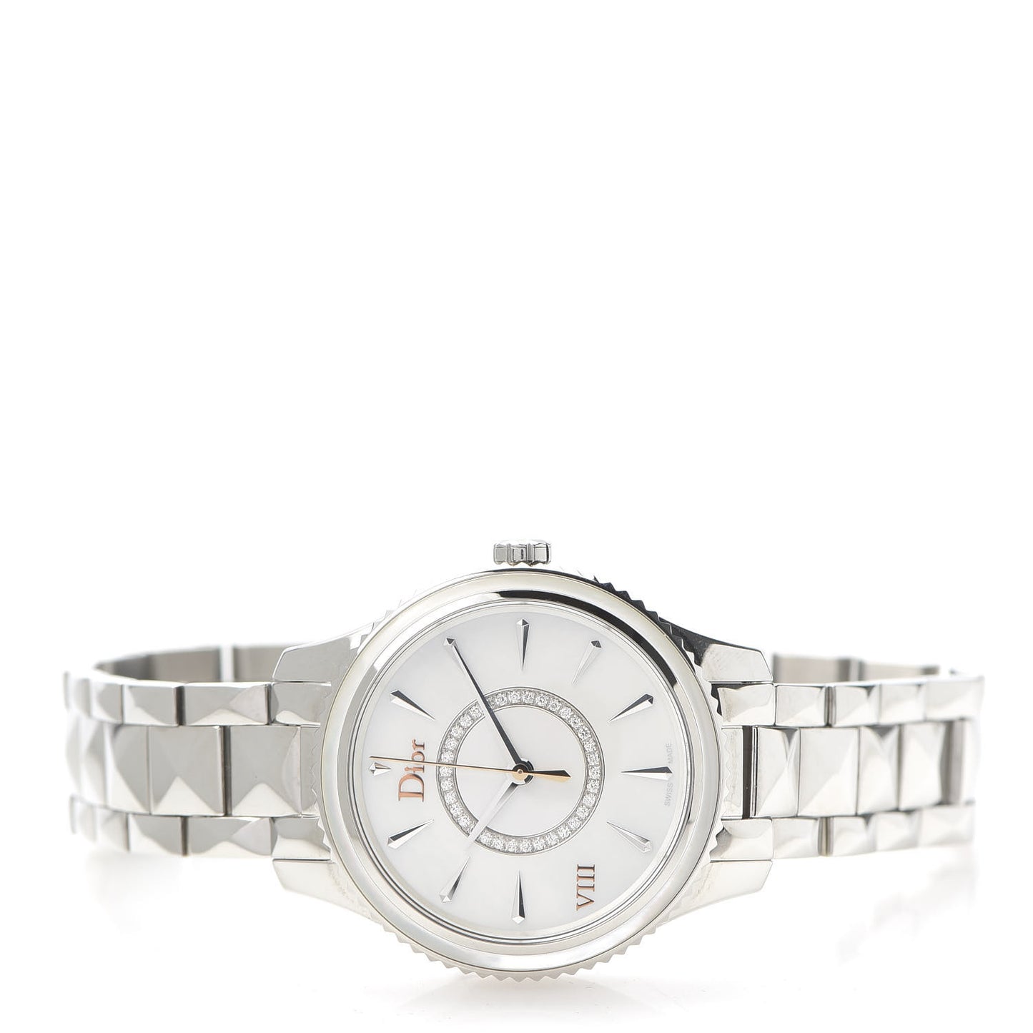 Stainless Steel Diamond Mother of Pearl 32mm Dior VIII Montaigne Quartz Watch