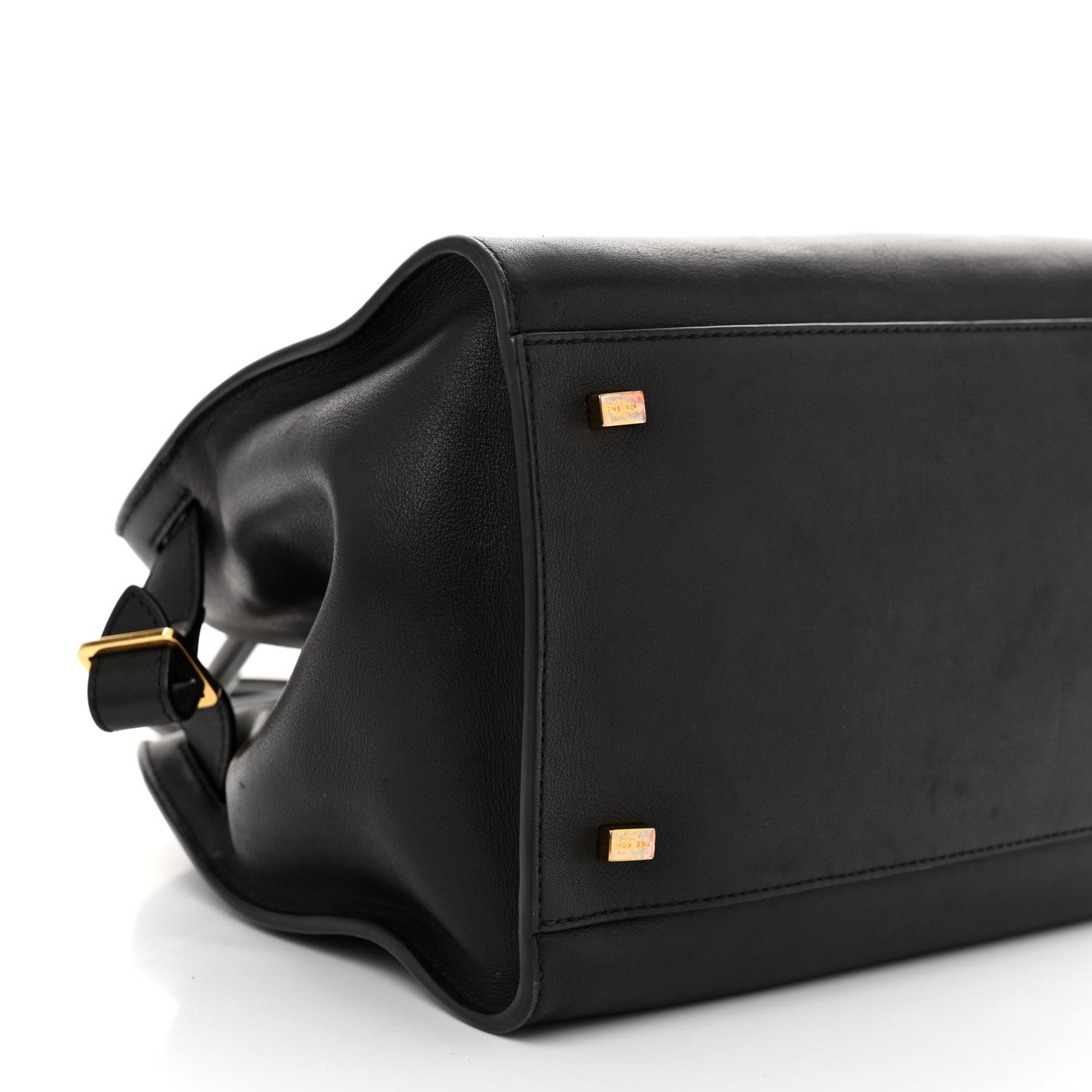 The Row Polished Saddle Calfskin Soft Margaux 12 Black 8 of 11