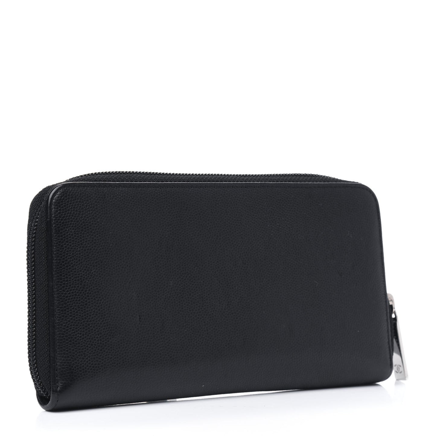 Caviar Large Timeless CC Zip Around Wallet Black