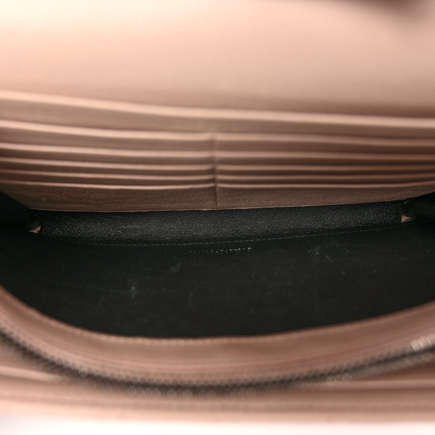 Sheepskin Tri-Quilt Monogram Envelope Chain Wallet Dark Beige