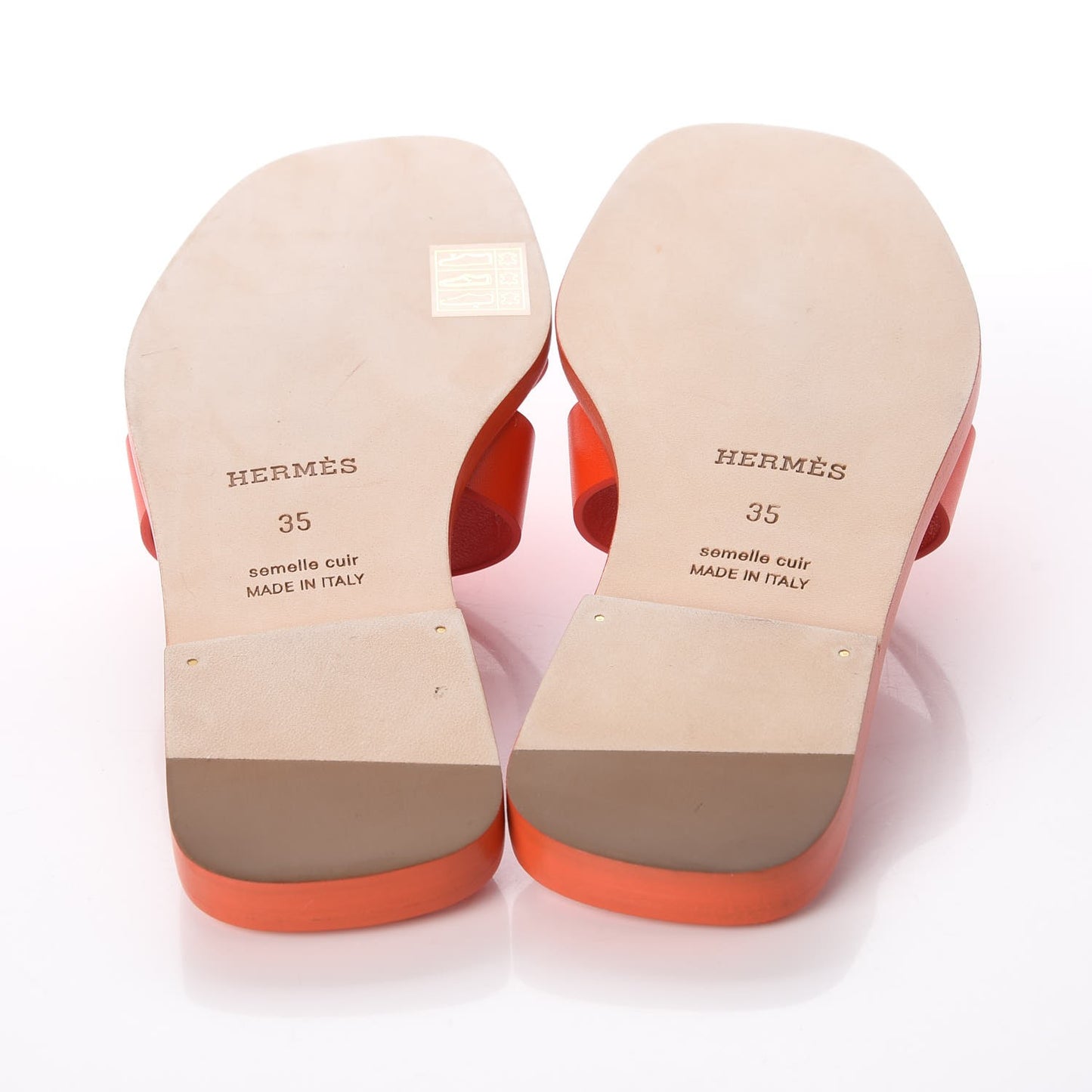 Box Calfskin Oran Sandals 35 Pavot