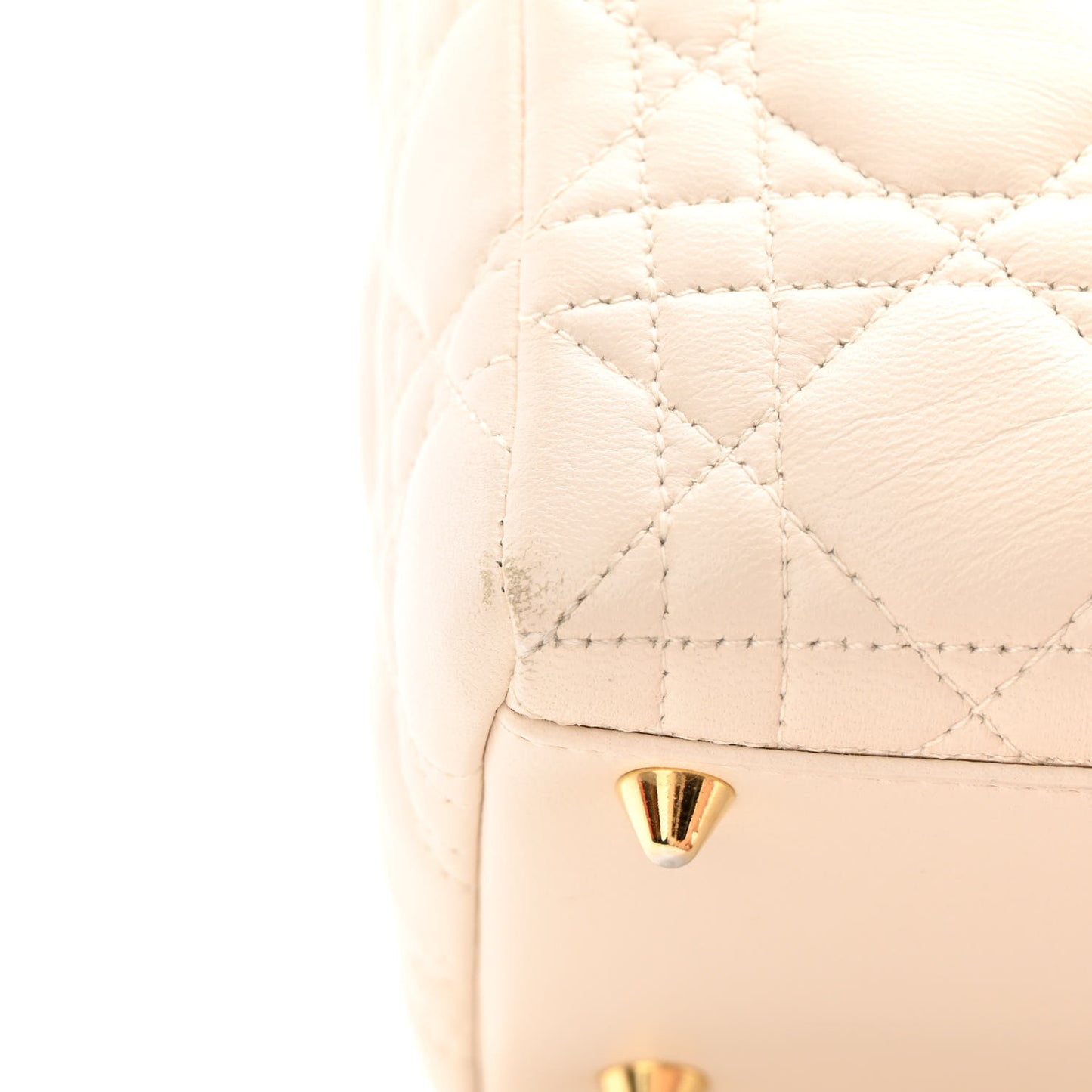 Lambskin Cannage Medium Lady Dior Light Beige