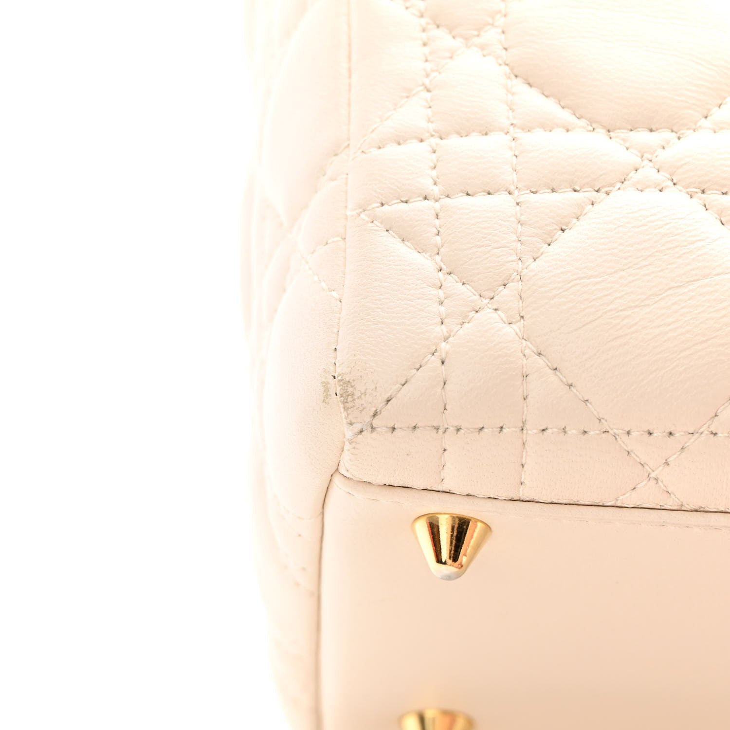 Christian Dior Lambskin Cannage Medium Lady Dior Light Beige 12 of 18