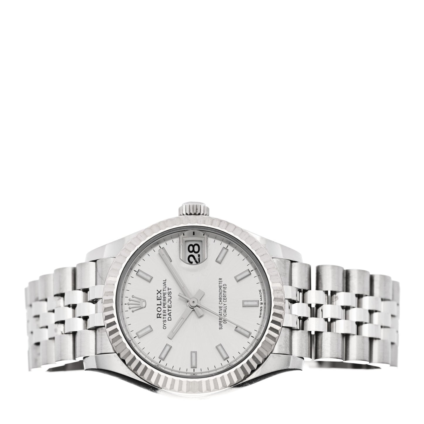 Stainless Steel 18K White Gold 31mm Oyster Perpetual Datejust Watch Silver 278274