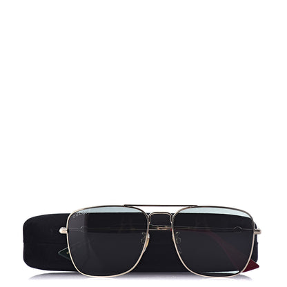 Gucci Squared Aviator Sunglasses GG0108S Black 8 of 8