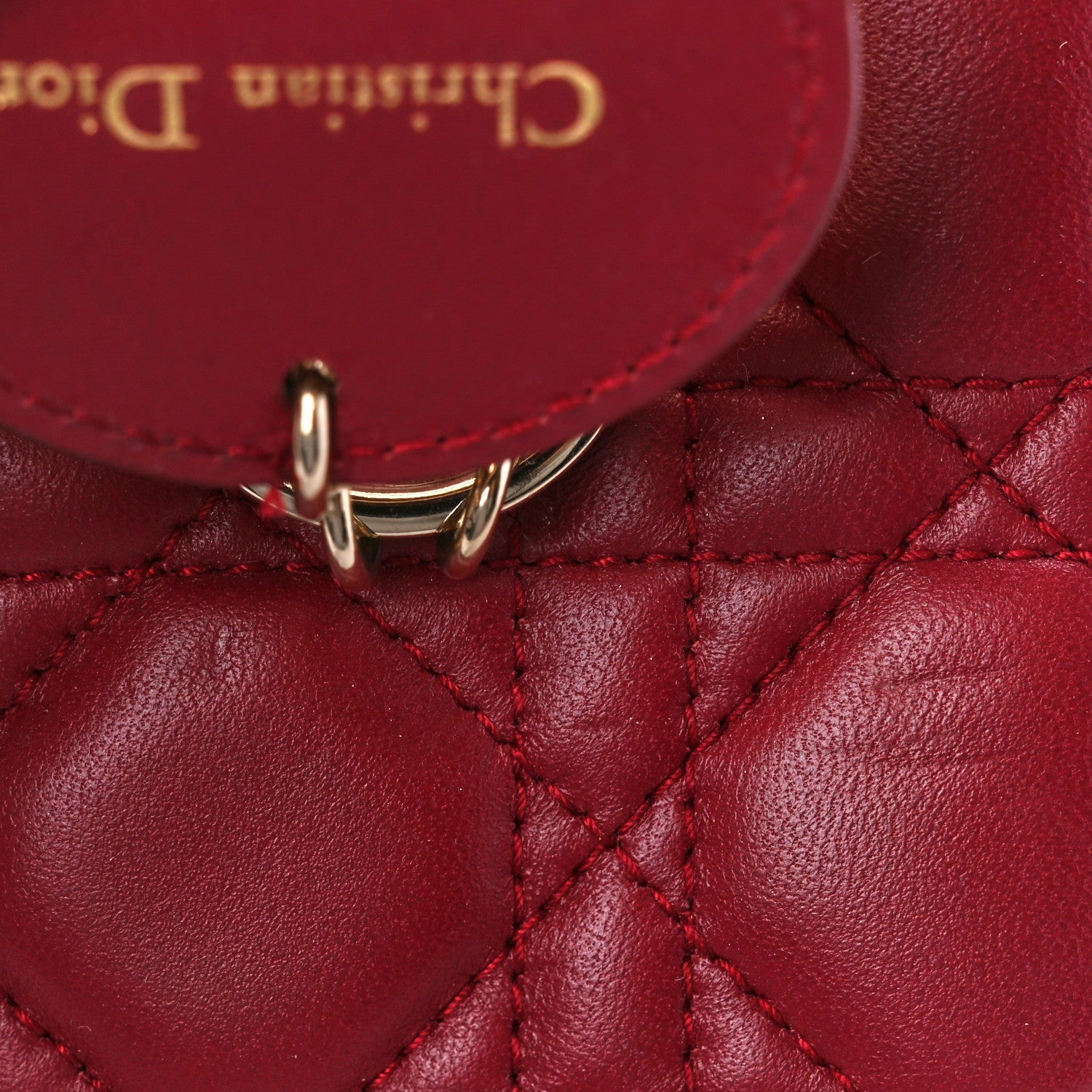 Christian Dior Lambskin Cannage Small Lucky Badges My Lady Dior Red 12 of 14