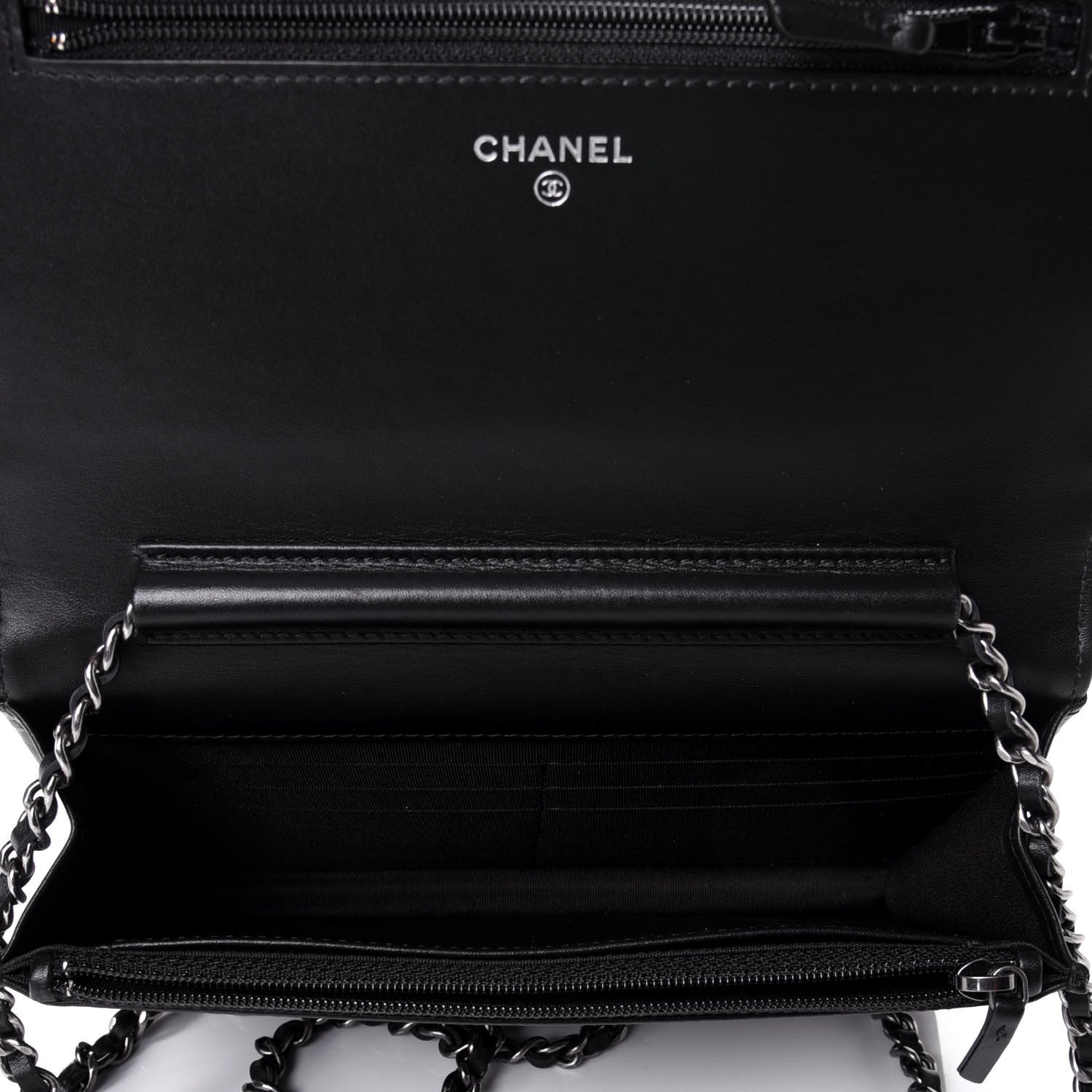Chanel Calfskin Chain 20s Signe Wallet on Chain WOC Black 5 of 11