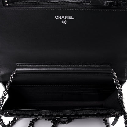 Chanel Calfskin Chain 20s Signe Wallet on Chain WOC Black 5 of 11