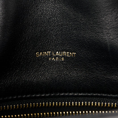 Saint Laurent Lambskin Quilted Toy Loulou Puffer Monogram Chain Satchel Black 6 of 12