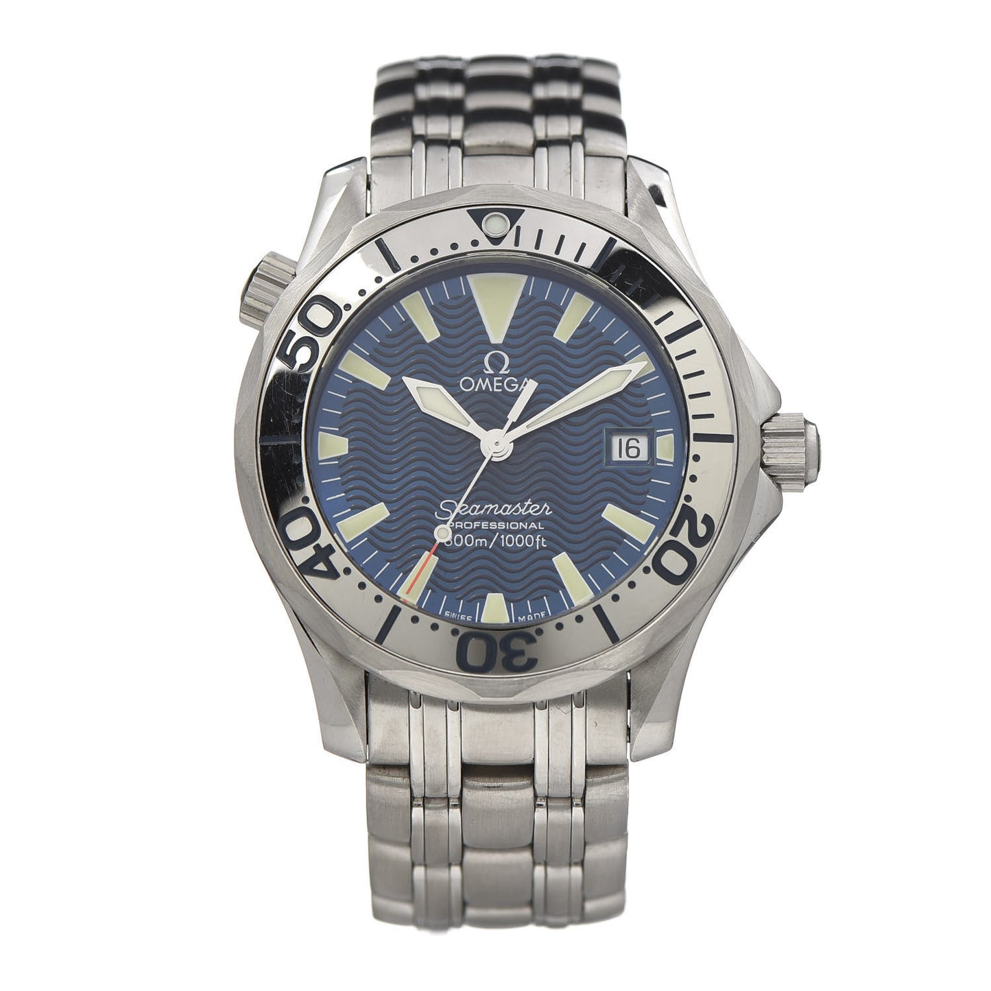 Stainless Steel 36mm Seamaster Professional Quartz Watch Blue 2263.80