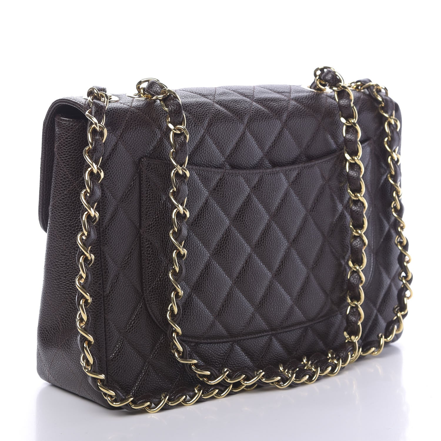 Chanel Caviar Quilted Jumbo Single Flap Brown 3 of 11