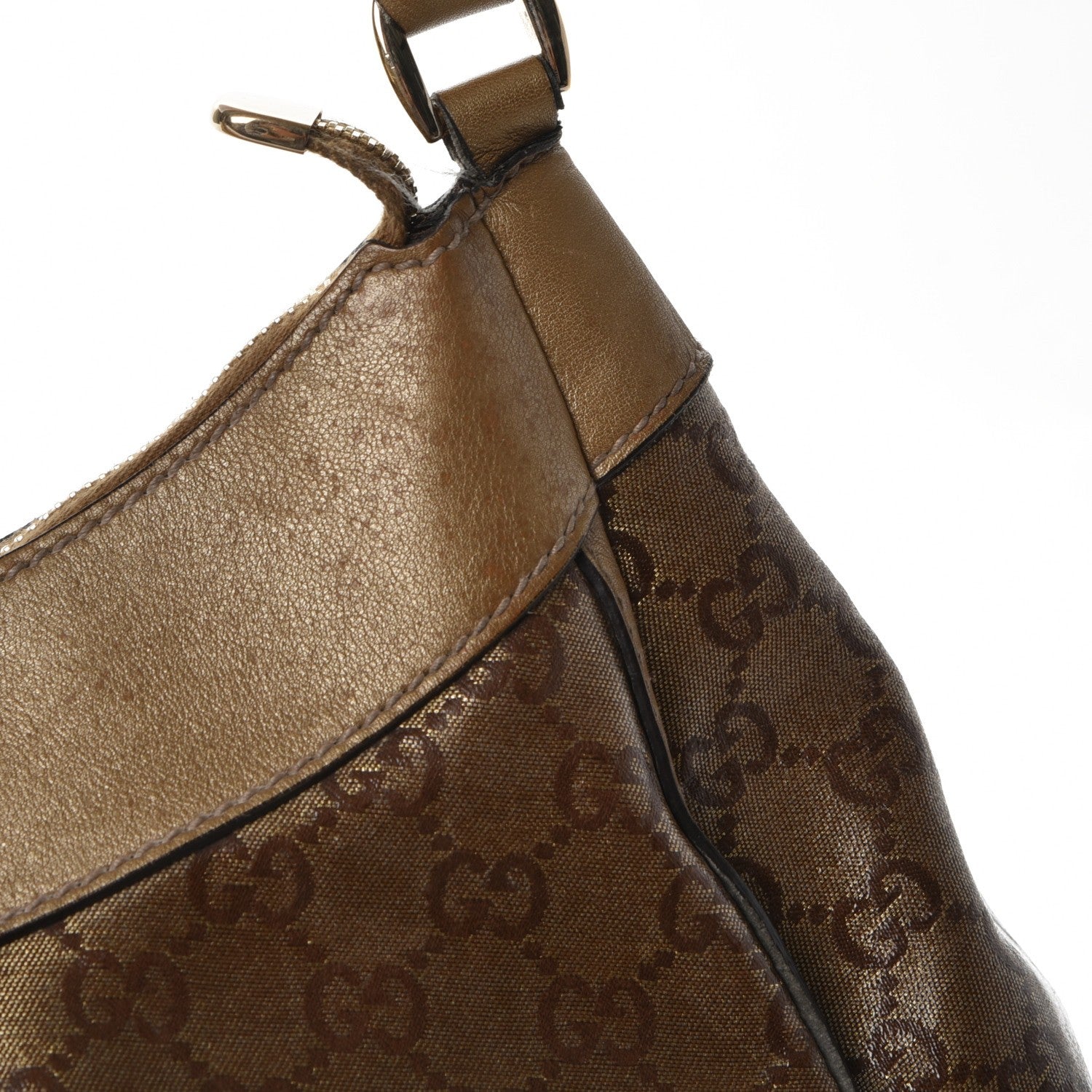 Gucci Crystal Monogram Large D Gold Hobo Gold 10 of 18
