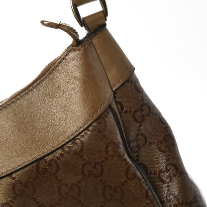 Gucci Crystal Monogram Large D Gold Hobo Gold 10 of 18