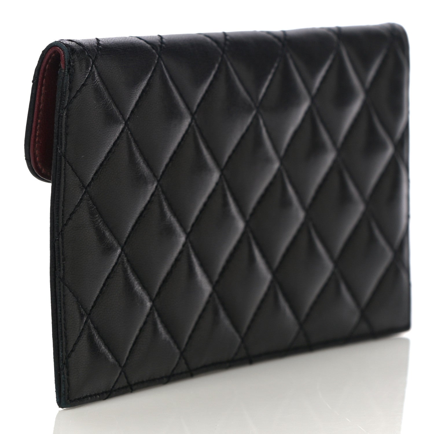 Chanel Calfskin Quilted CC Flap Clutch Black 3 of 14
