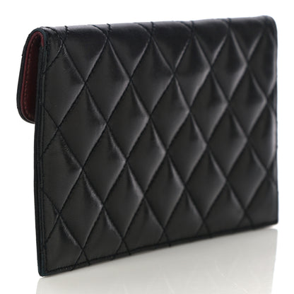 Chanel Calfskin Quilted CC Flap Clutch Black 3 of 14