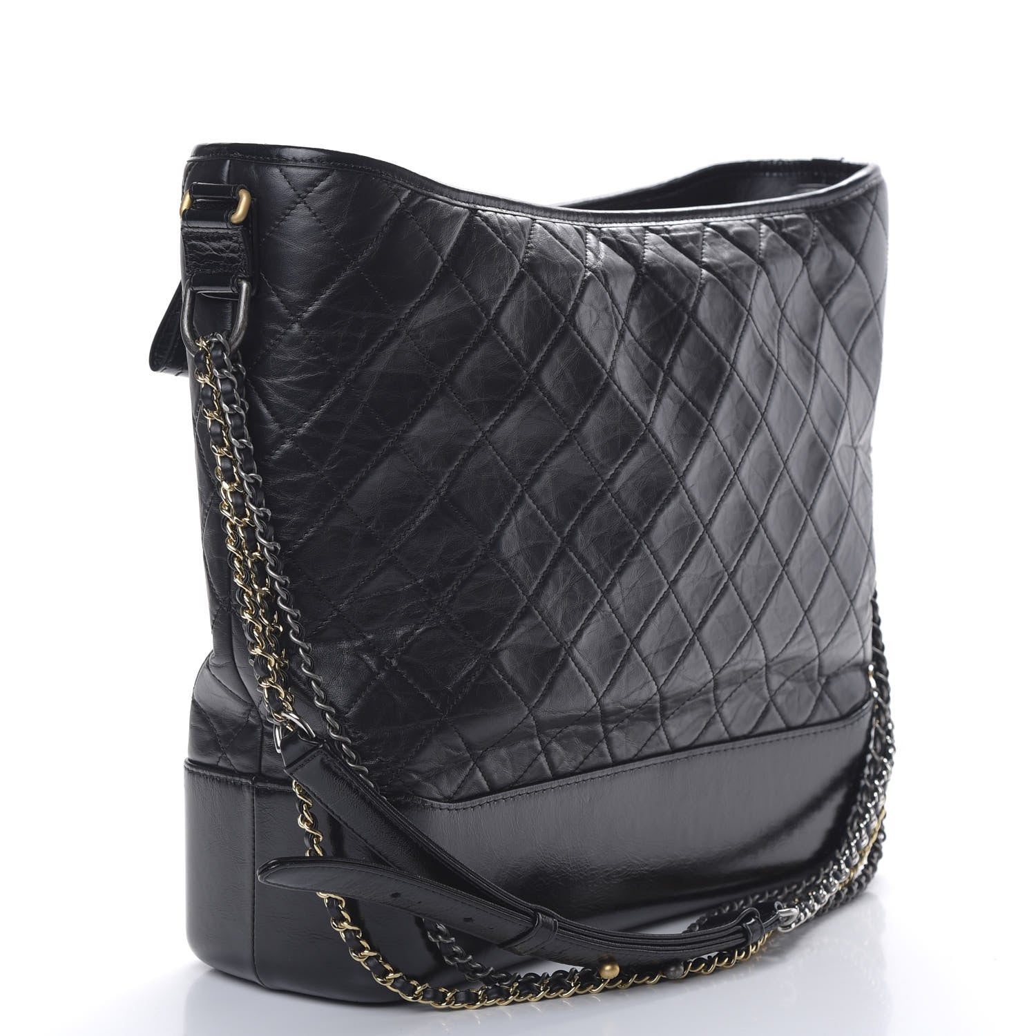 Chanel Aged Calfskin Quilted Maxi Gabrielle Hobo Black 2 of 9