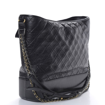 Chanel Aged Calfskin Quilted Maxi Gabrielle Hobo Black 2 of 9