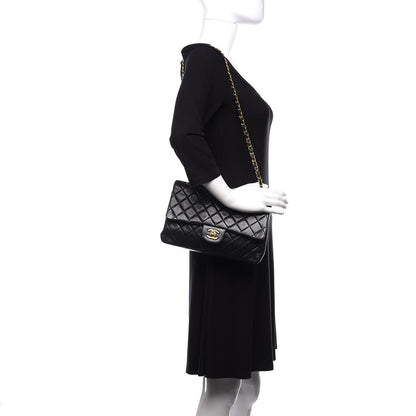 Chanel Lambskin Quilted Medium Double Flap Black 3 of 15