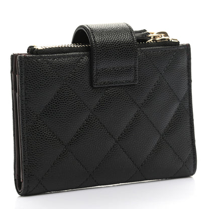 Chanel Caviar Quilted Compact Zipped Pocket Wallet Black 3 of 7