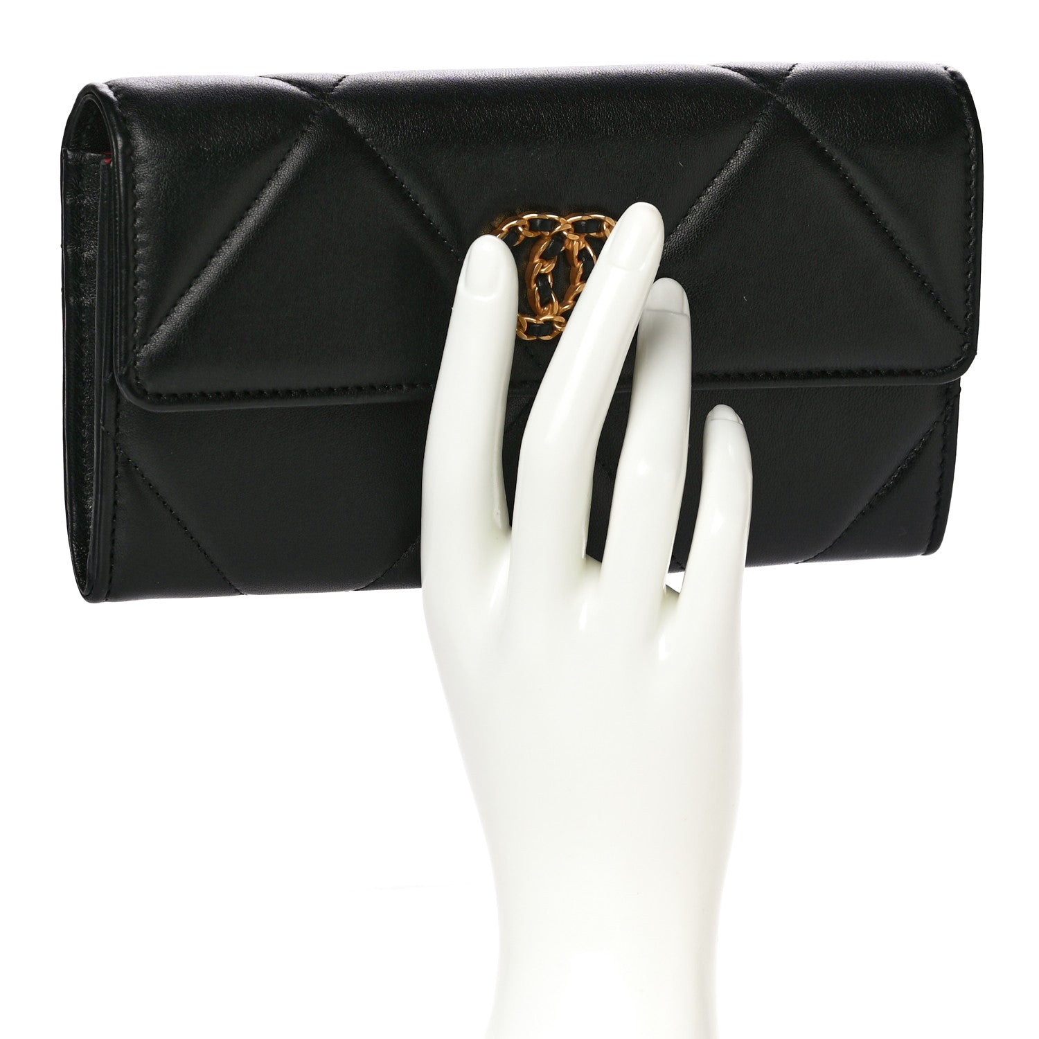 Chanel Lambskin Quilted Chanel 19 Flap Wallet Black 2 of 17