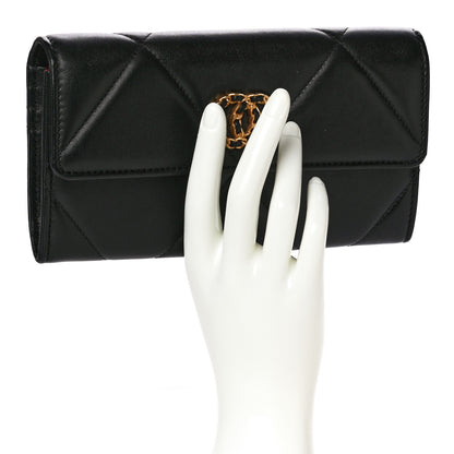 Chanel Lambskin Quilted Chanel 19 Flap Wallet Black 2 of 17