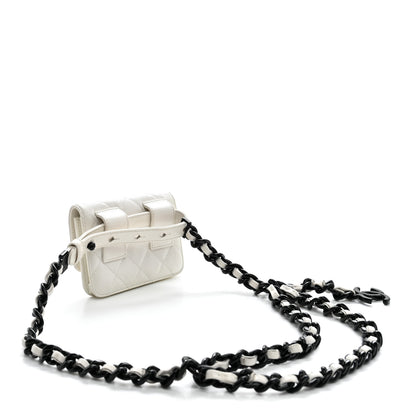 Chanel Caviar Quilted My Everything Belt Flap Card Holder White 3 of 9