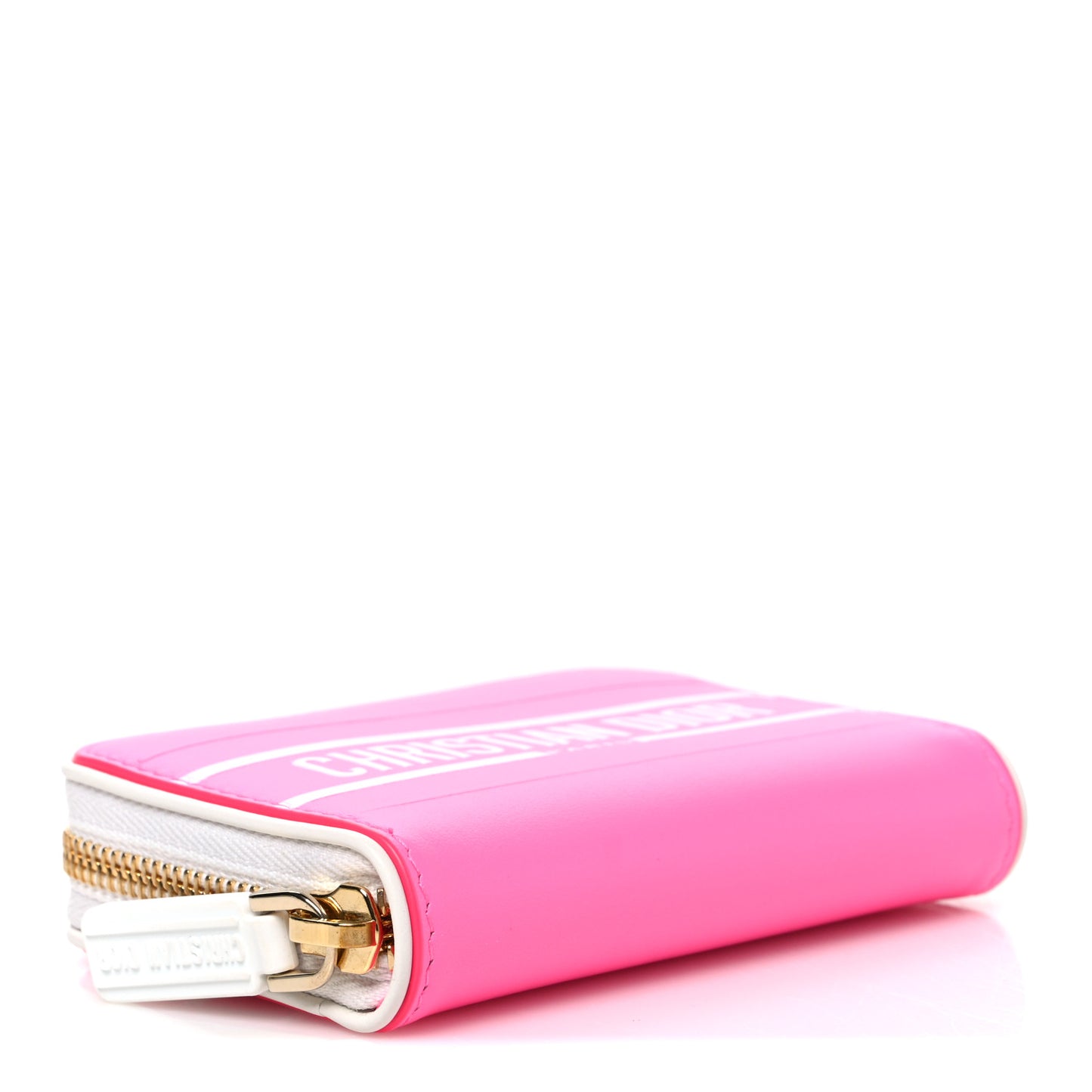 Calfskin Vibe Voyageur Card Holder Fluorescent Pink