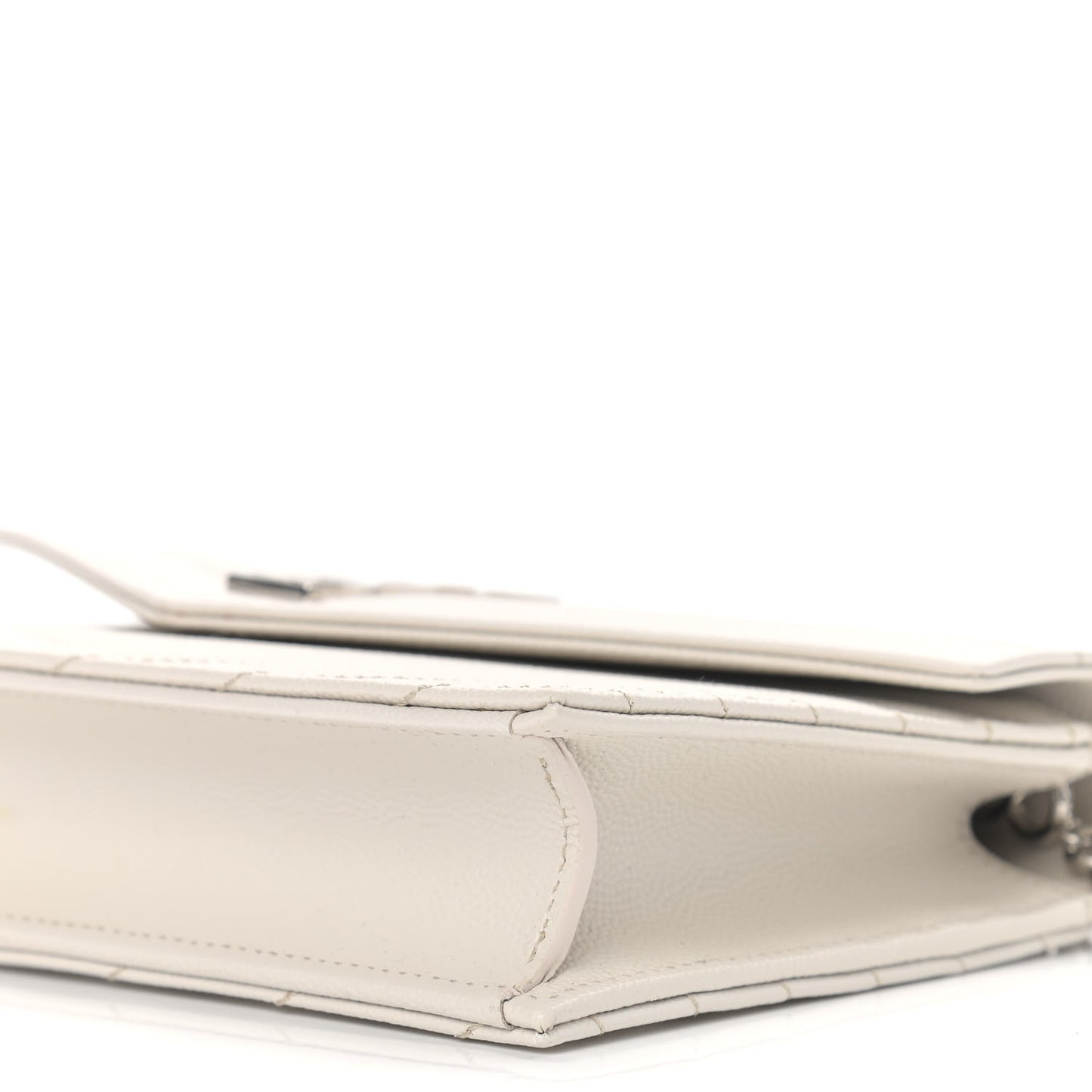 Grain De Poudre Matelasse Chevron Monogram Envelope Chain Wallet Porcellana