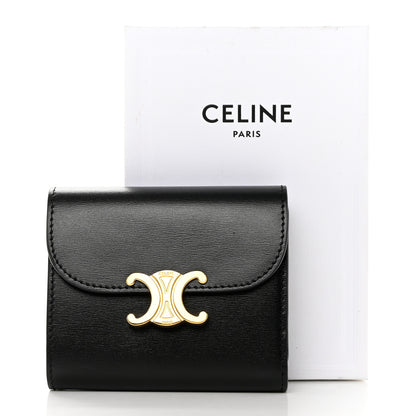 Celine Shiny Smooth Lambskin Small Triomphe Wallet Black 8 of 8