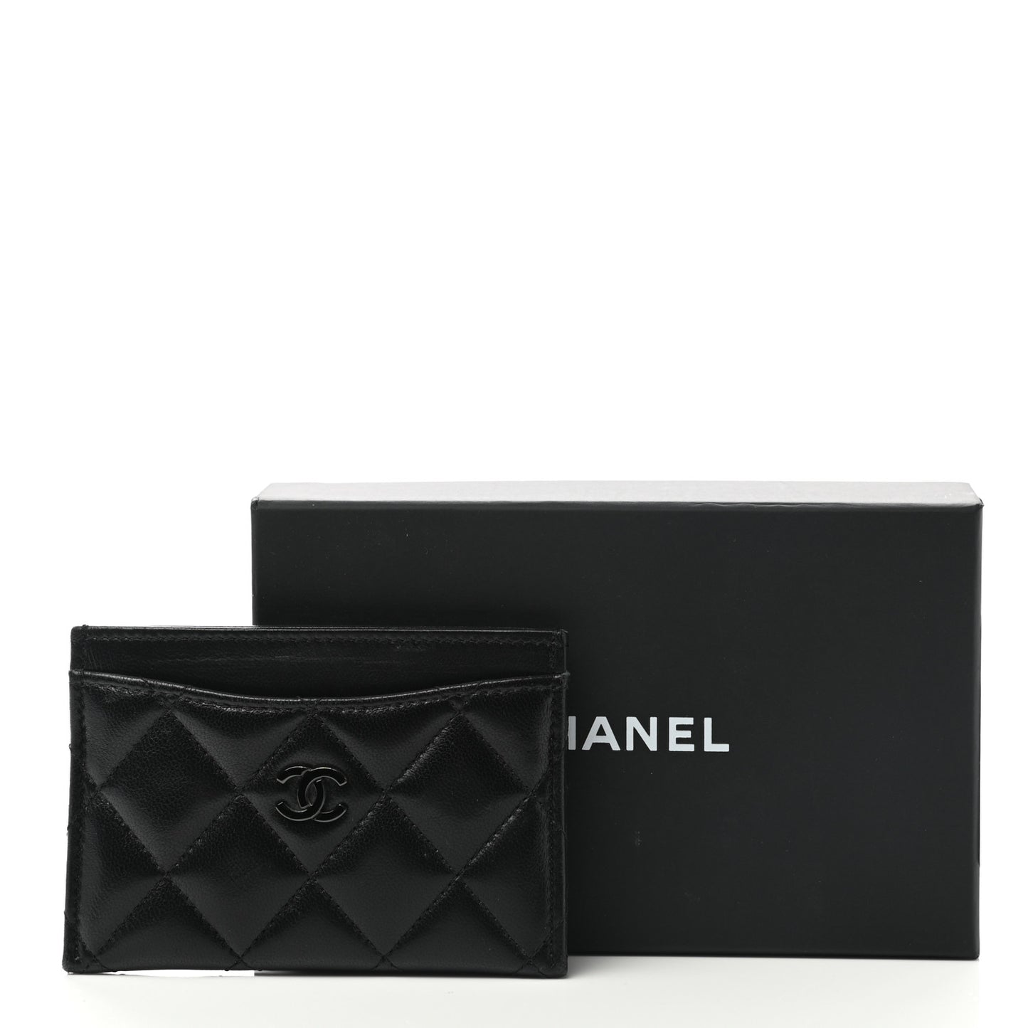 Lambskin Quilted Card Holder So Black