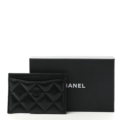 Chanel Lambskin Quilted Card Holder So Black 9 of 9