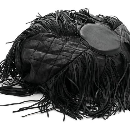 Chanel Lambskin Quilted Western Baluchon Fringe Bag Black 9 of 9