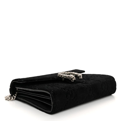 Gucci Velvet GG Monogram Mini Dionysus Chain Wallet Black 4 of 11
