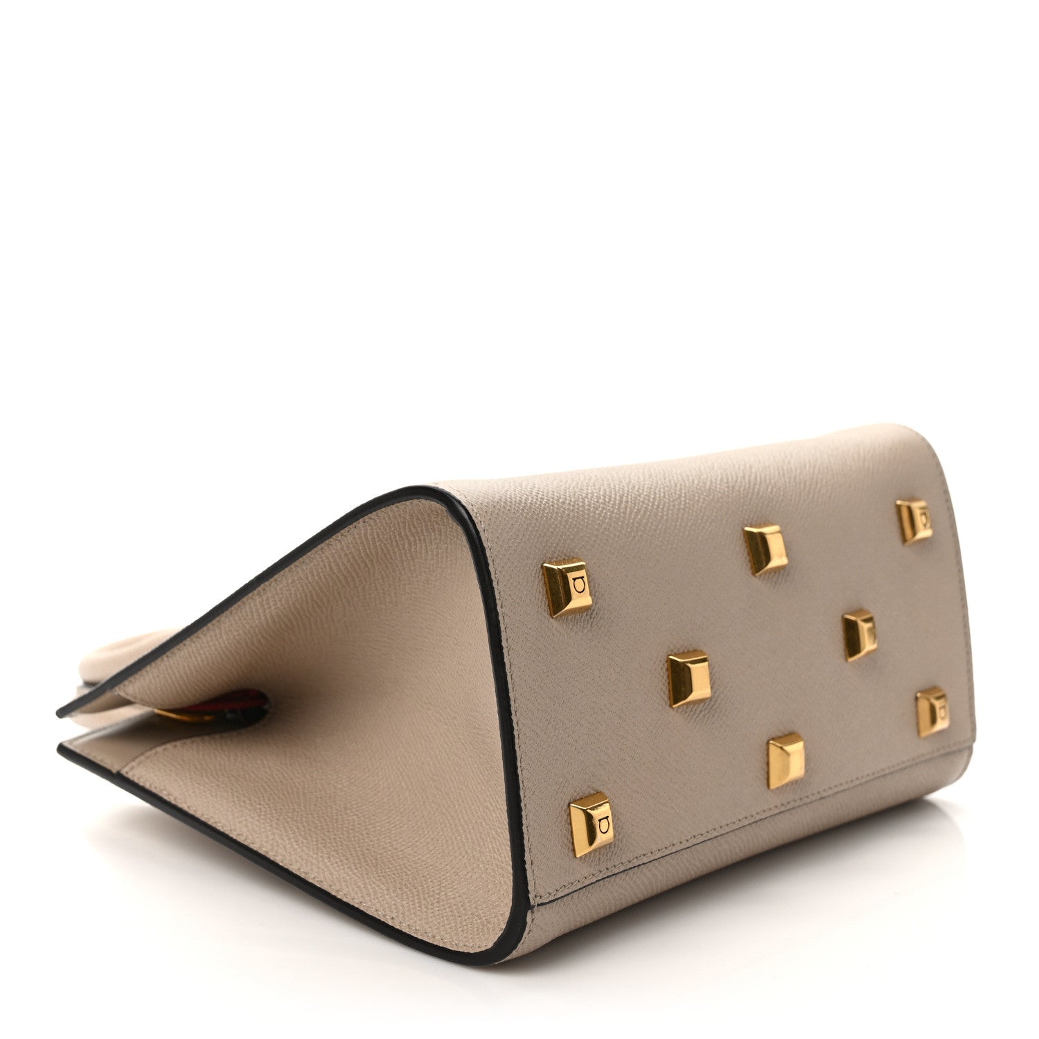 Salvatore Ferragamo Calfskin Small The Studio Box Bag Daino 4 of 9