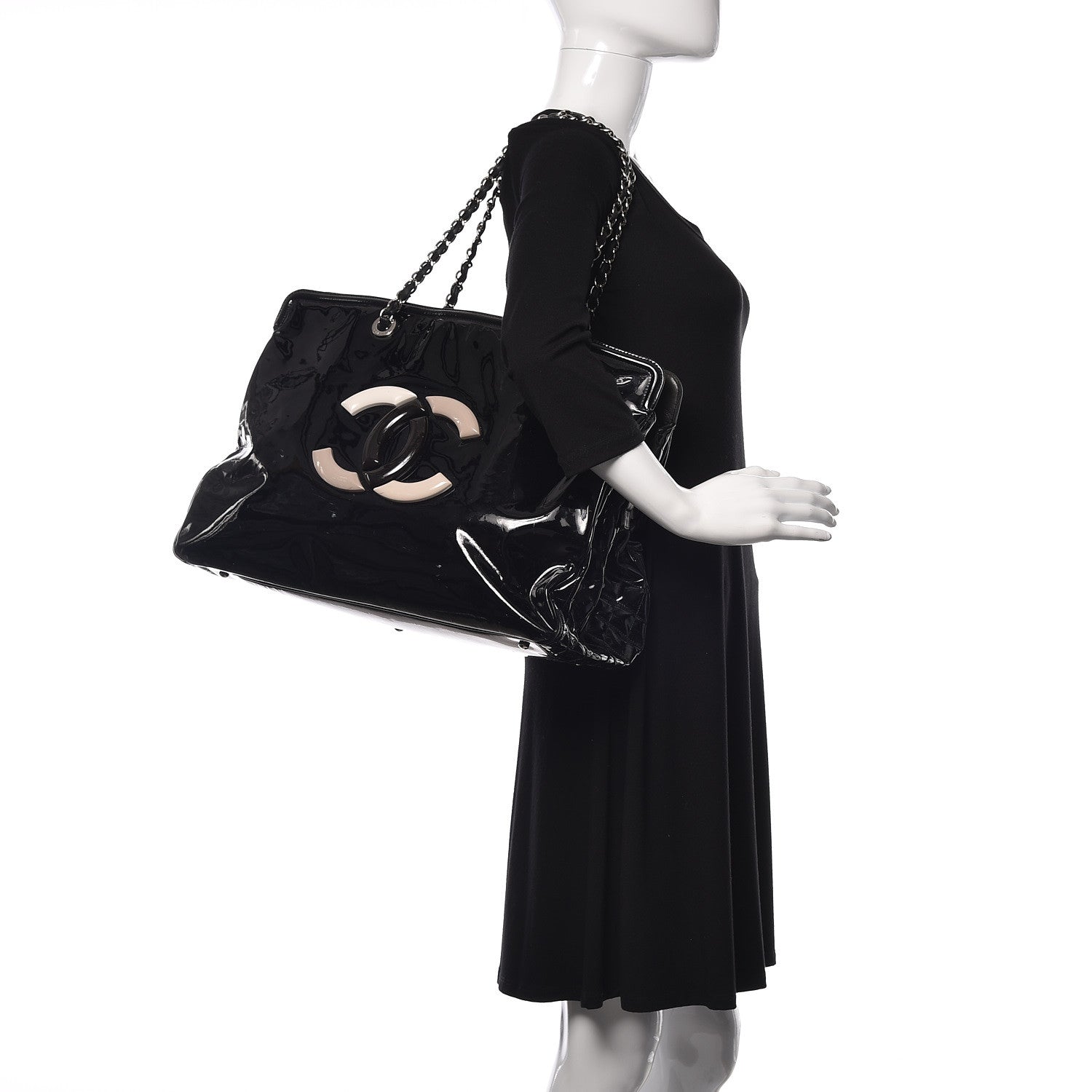 Chanel Vinyl XL Lipstick Tote Black 2 of 26
