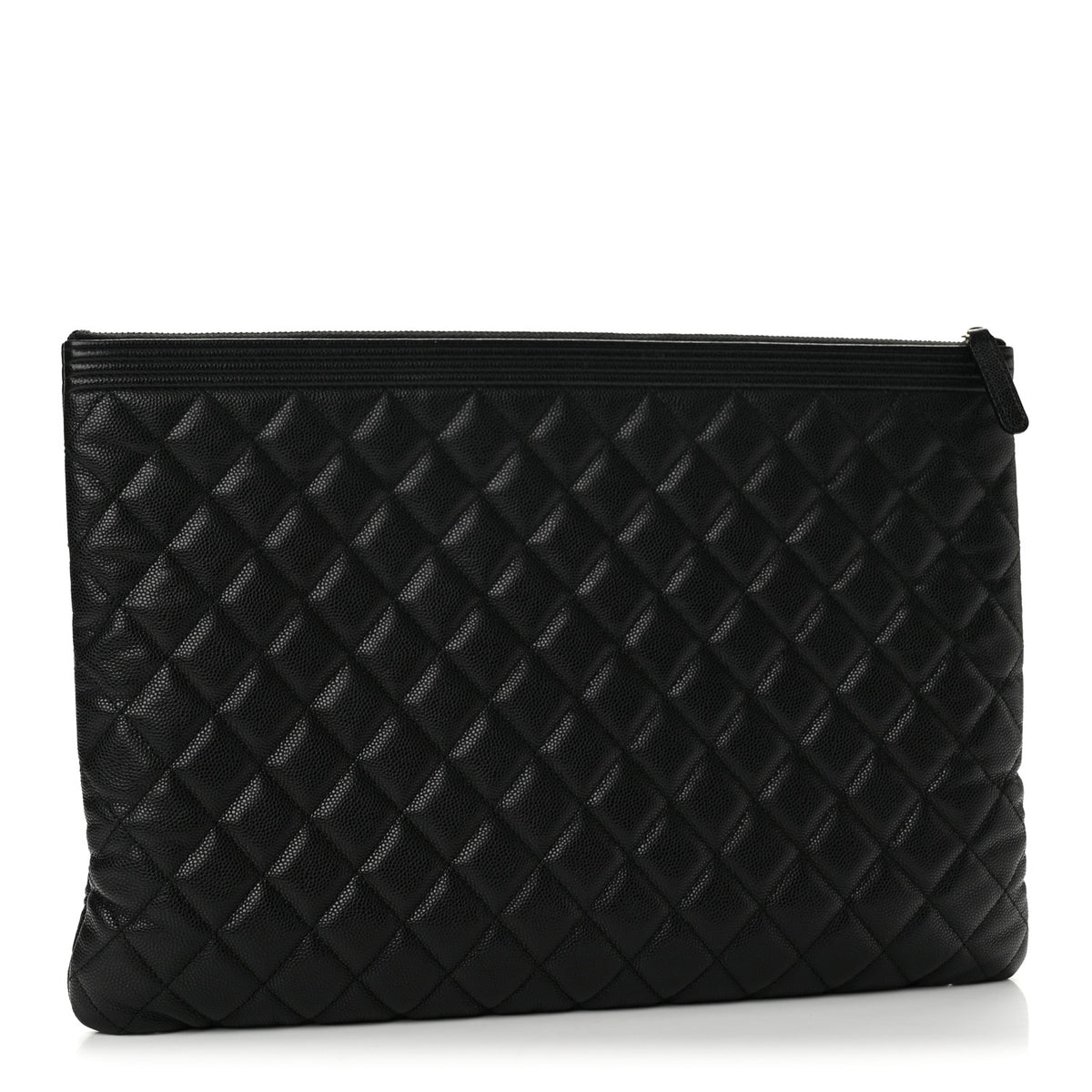 Caviar Quilted Large Boy Cosmetic Case Black
