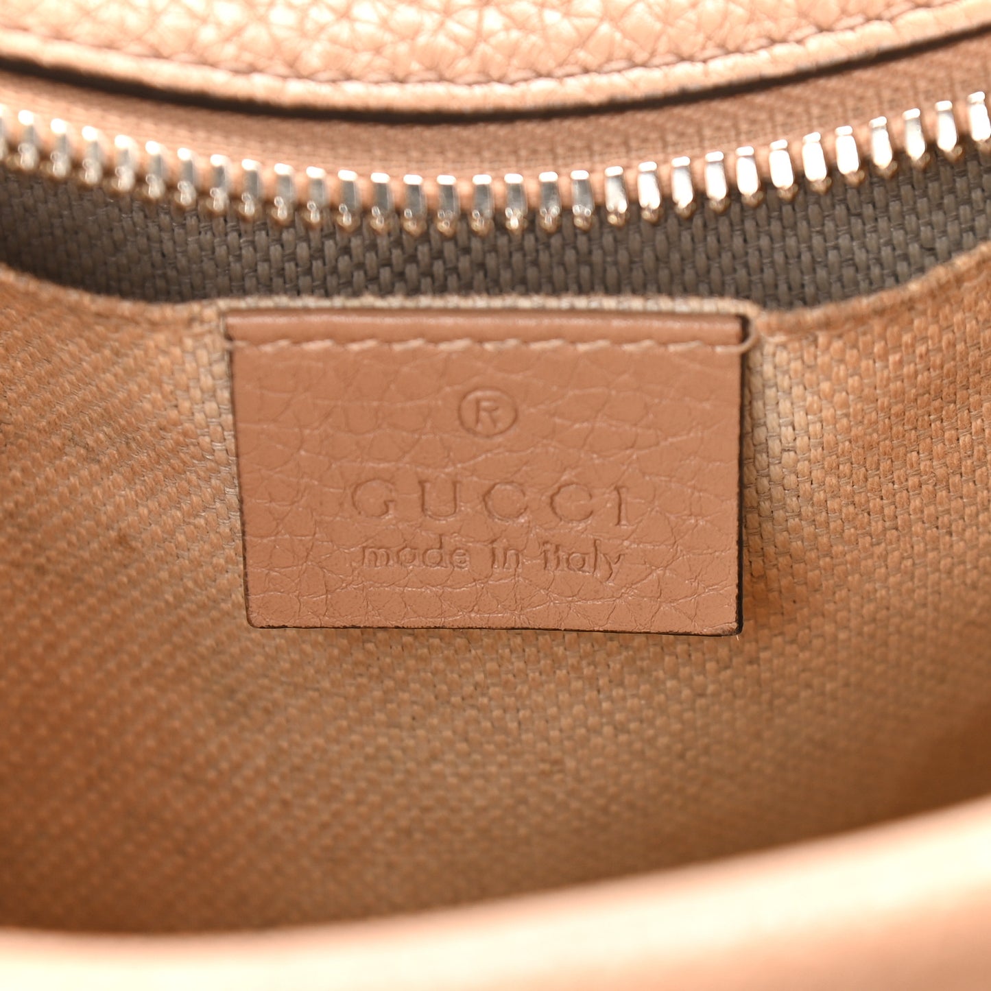 Pebbled Calfskin Small Soho Disco Bag Camelia