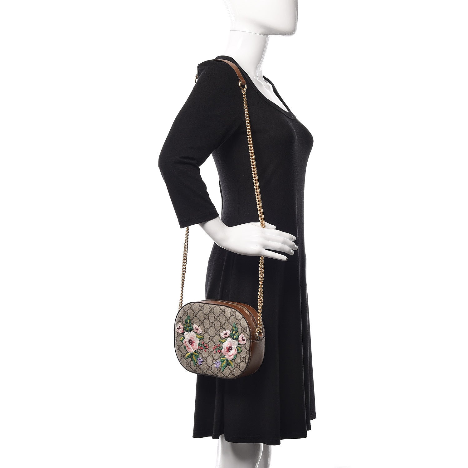 Gucci GG Supreme Monogram Floral Garden Embroidered Mini Chain Shoulder Bag Beige Tuscany 2 of 10