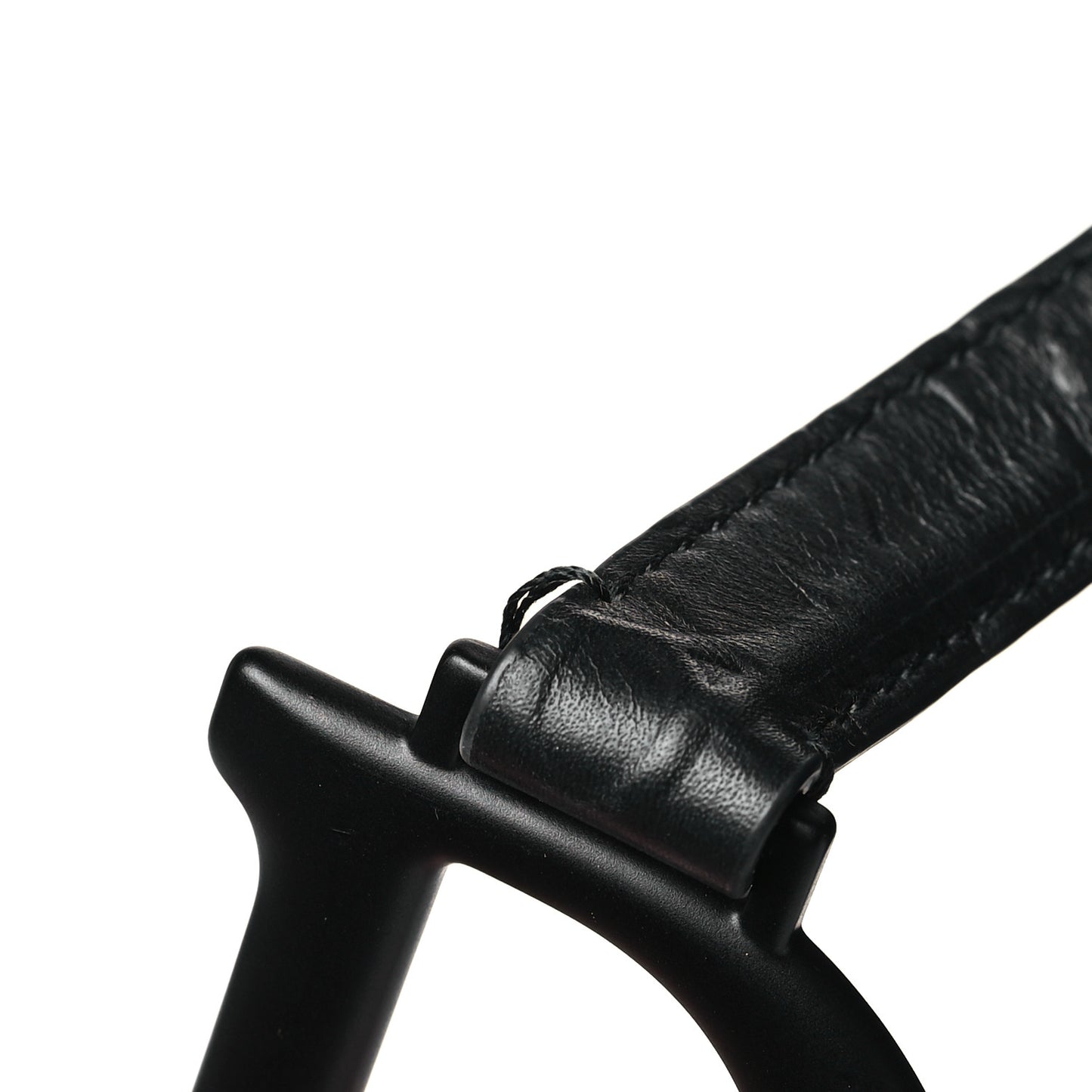 Calfskin Embossed Oblique Saddle Bag With Strap Black