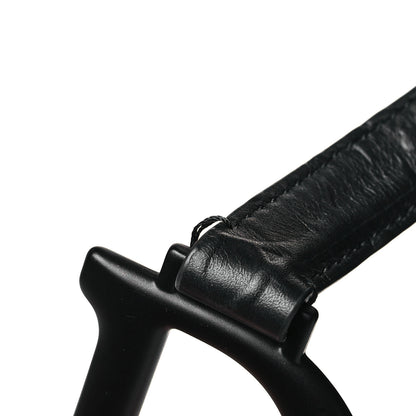 Christian Dior Calfskin Embossed Oblique Saddle Bag With Strap Black 9 of 10