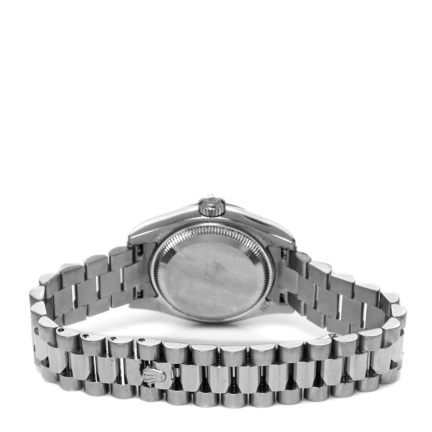 18K White Gold Diamond 26mm Oyster Perpetual Lady Datejust President Watch White Roman 179239