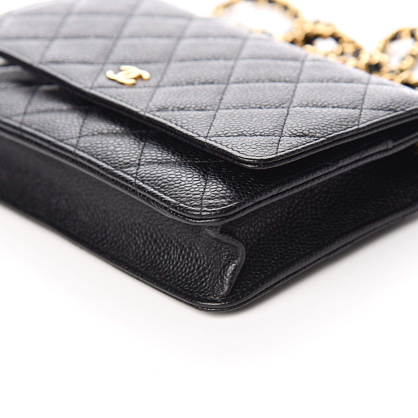 Caviar Quilted Wallet On Chain WOC Black