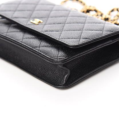 Chanel Caviar Quilted Wallet On Chain WOC Black 10 of 11