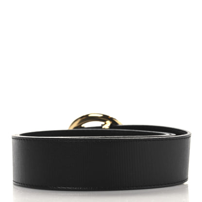 Louis Vuitton Calfskin Crystal 35MM LV Circle Tresor Belt 80 32 Black 2 of 6