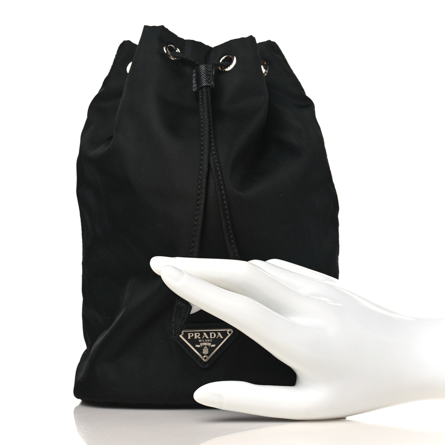 Nylon Vela Drawstring Pouch Black