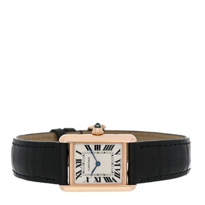 Cartier 18K Pink Gold Alligator 22mm Tank Louis Manual Winding Watch 2 of 4