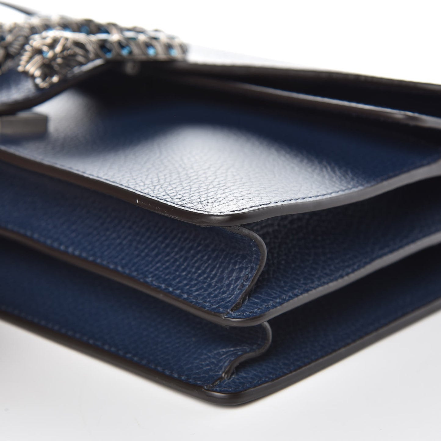 Dollar Calfskin Crystal Small Dionysus Shoulder Bag Blue Agata Montana Sapphire